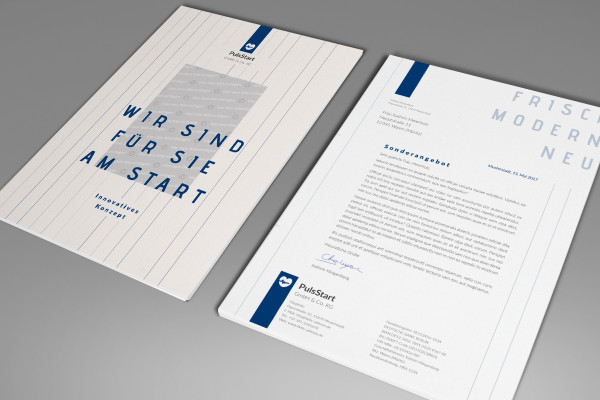 Briefpapier-, Geschäftspapier- & Briefbogen-Vorlage zum Ausdrucken: 2 Existenzgründer, Start-up Version 1