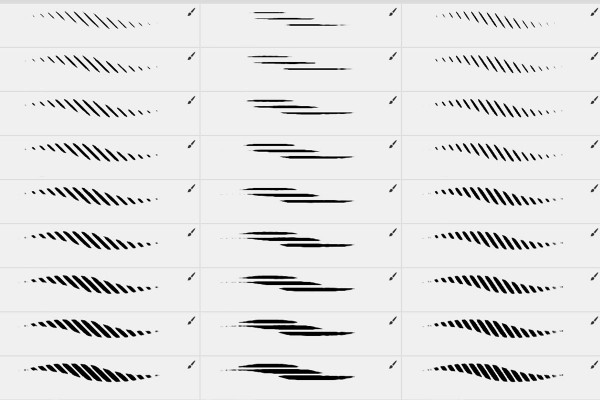 Pinsel für Halbtonraster-Effekte in Photoshop: horizontale Linien