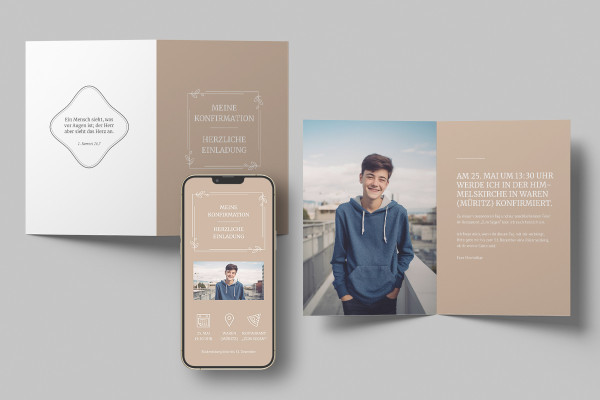 Confirmation - Template for invitation card "Frame" (A5 portrait)