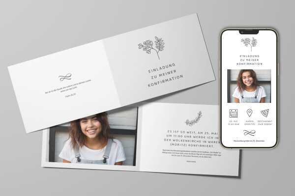 Confirmation - Template for invitation card "Celebrate" (A5 landscape)