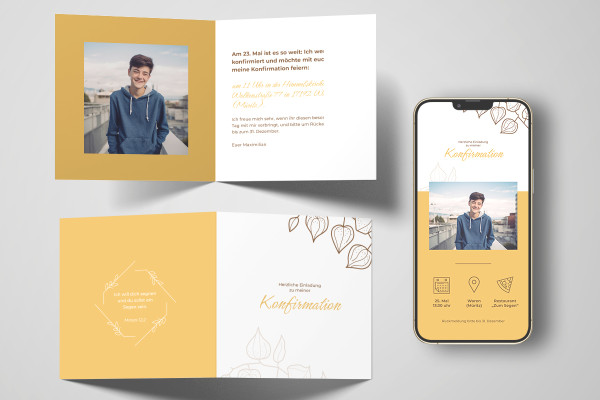Confirmation - Template for invitation card "Confirm" (square)