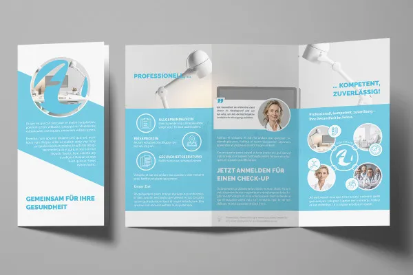 Flyer mal i Health-design for leger, tannleger og helsevesen