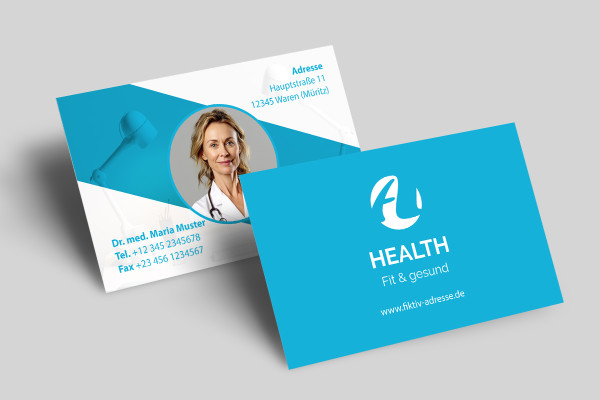 Health design business card template for doctors, dentists and healthcare professionals