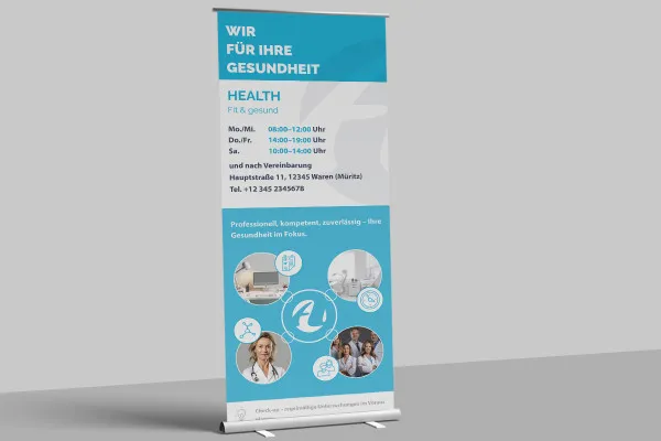 Roll-up template in health design for doctors and dentists