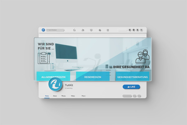 Facebook cover photo template template in health design for doctors and dentists
