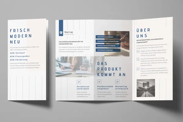 Flyer template in start-up design for start-ups