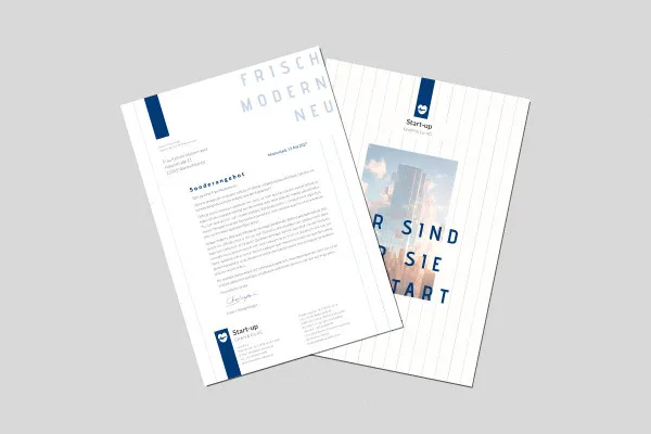 Letterhead template in start-up design for business founders
