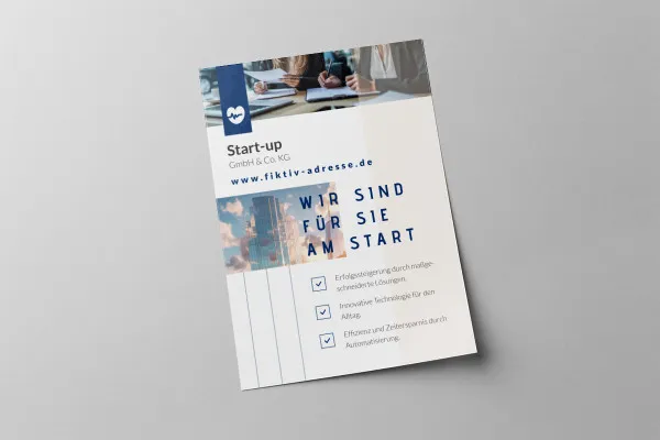 Een advertentiesjabloon in start-up-design voor ondernemers in spe.