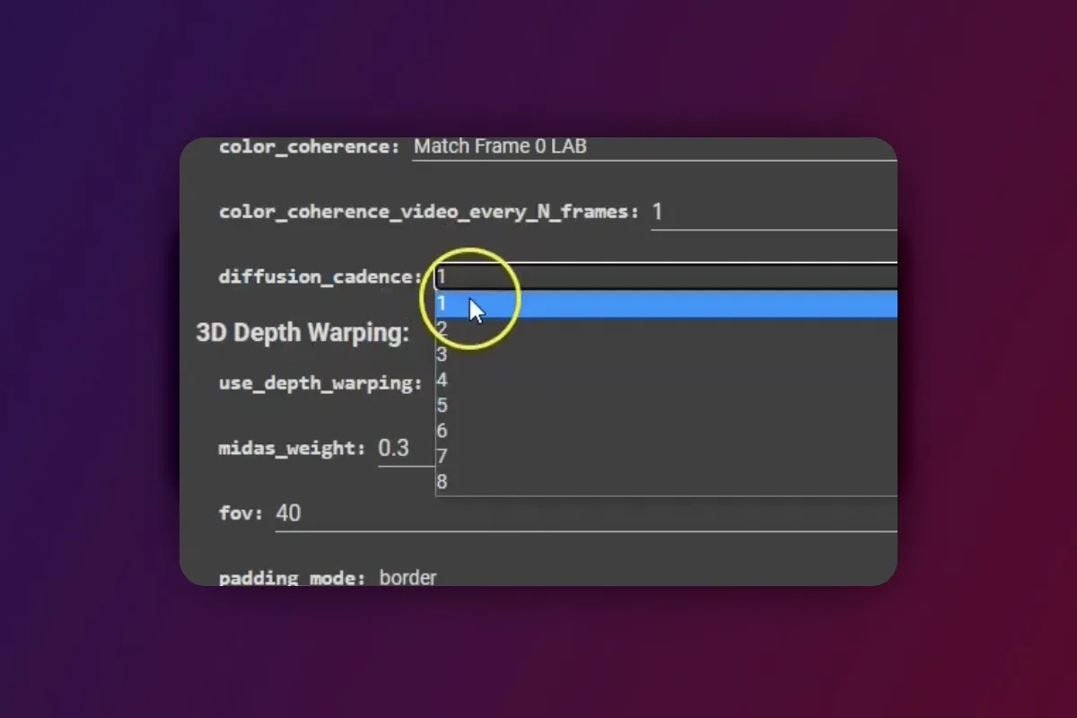 Stable Diffusion Deforum: 5.8 | Coherence Cadence Übergaenge sanfter machen