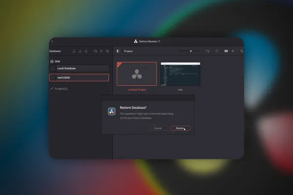 DaVinci Resolve: 4.5 | 프로젝트 백업 생성, 자동 저장