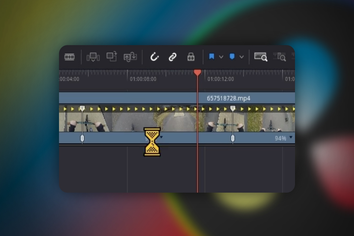 DaVinci Resolve: 5.8 | Juster avspillingshastigheten Retime Controls