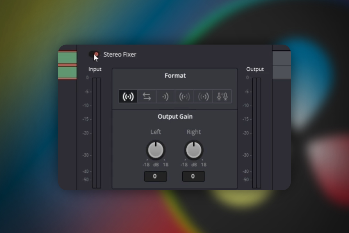 DaVinci Resolve: 7.8 | Balansere stereo lyd til høyre og venstre