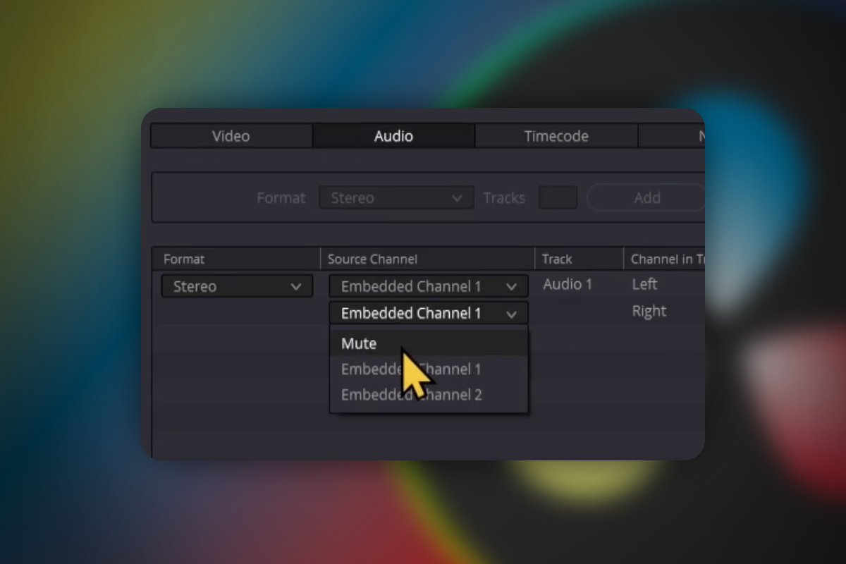 DaVinci Resolve: 7.9 | Konverter stereo til mono