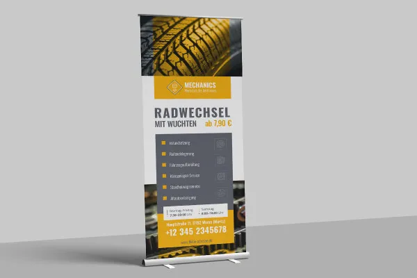 Roll-up template for craftsmen, workshops, repair service providers