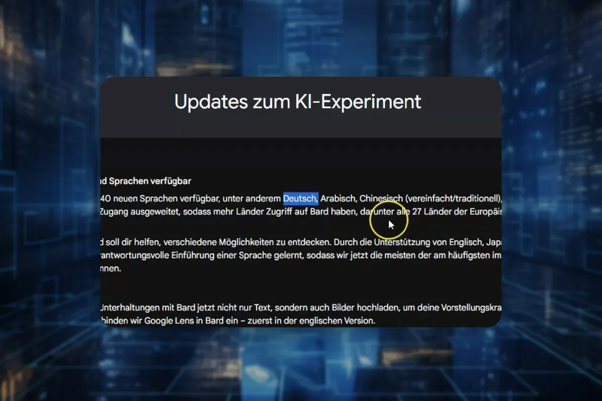 Google Bard: 2.2 | MISE À JOUR : Bard en allemand
