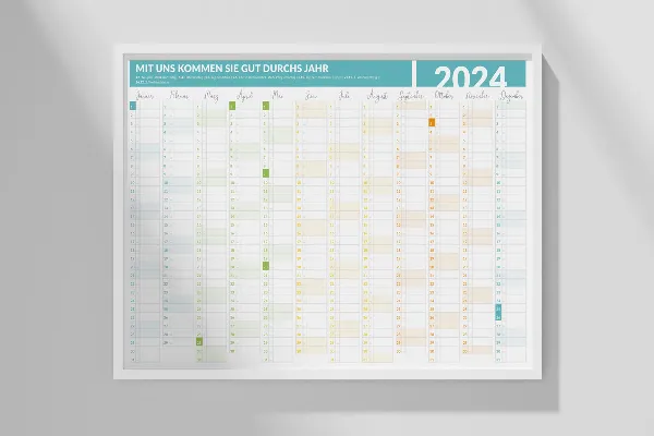 Yearly calendar 2024 to print: 02 | Yearly planner