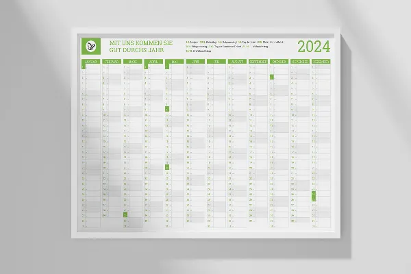 Calendários empresariais personalizados para 2024: Planejador anual.