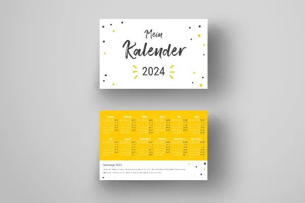 Kalender-Vorlage 2024: Taschenkalender