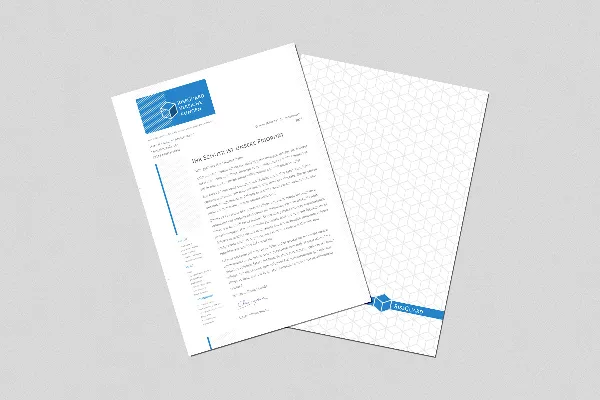 Modèle de papier à lettres pour les prestataires de services financiers et les fournisseurs d'assurance.