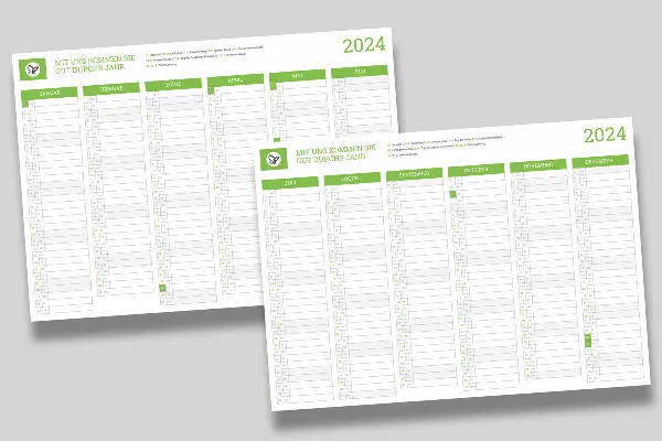 Personalisierte Business-Kalender für 2024: Halbjahreskalender
