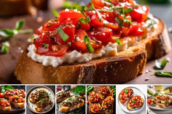 Bruschetta – 24 Bilder von Vorspeisen für Speisekarten