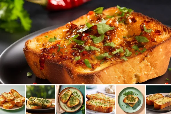 Sarımsaklı ekmek - Menüler için yan yemeklerden 19 fotoğraf