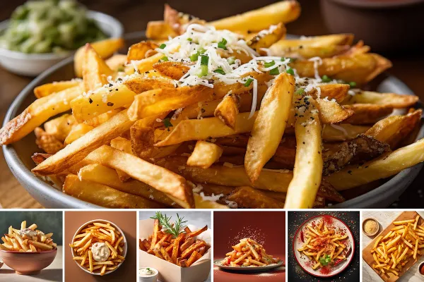 Patates kızartması - Yemek menüleri için yan lezzetlerin 40 fotoğrafı