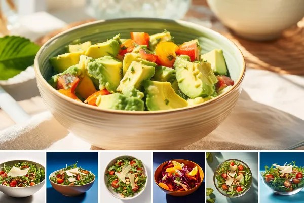 Salatalar - Yemek menüleri için yan yemekler için 44 resim