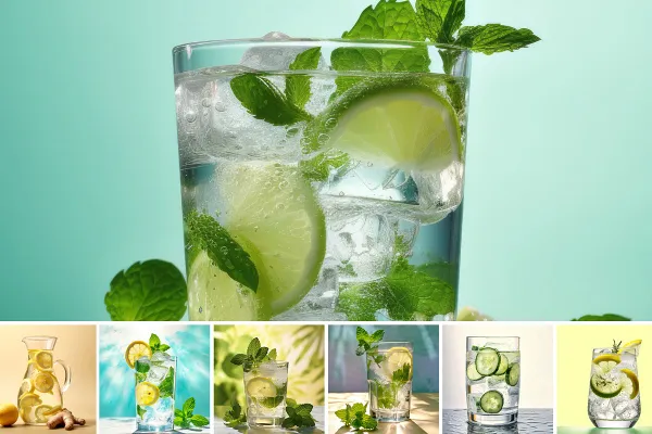 Вода - 21 изображение напитков для меню.