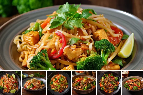 Πιάτα wok - 24 φωτογραφίες κυρίων πιάτων για μενού εστιατορίου