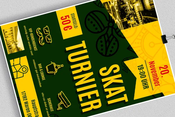 Flyer templates for skat and poker tournaments - Version 3