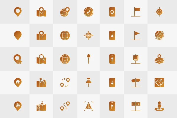 Vektorbasierte Location-Icons mit Farbverlauf