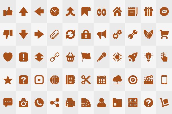 Vektorbasierte Interaktions-Icons in Farbe