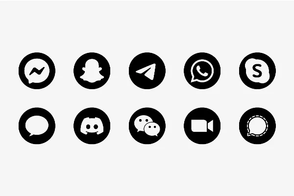 Icon neri rotondi