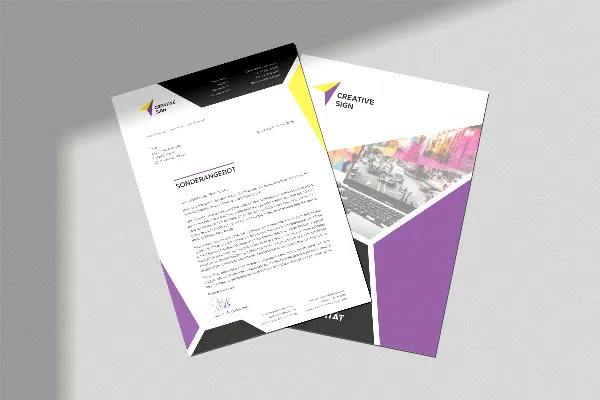 Briefpapier-Vorlage für Agenturen, Designer und Texter 