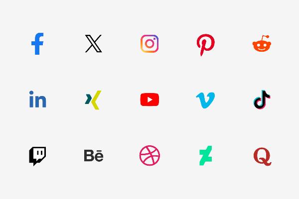 NEU - Social-Media-Icons: bunt