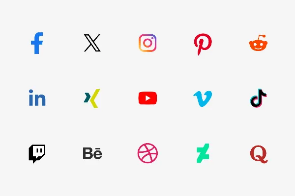 NEU - Social-Media-Icons: bunt