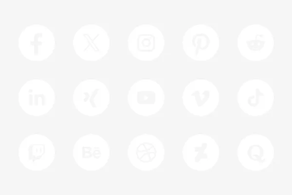NUOVO - Icone dei social media: trasparenti su cerchio bianco