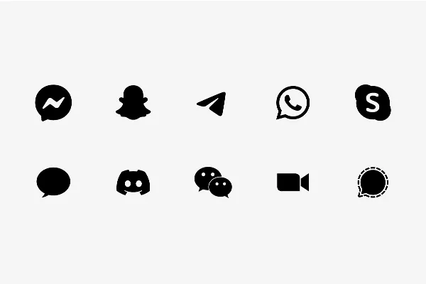 NEU - Messenger-Icons: schwarz