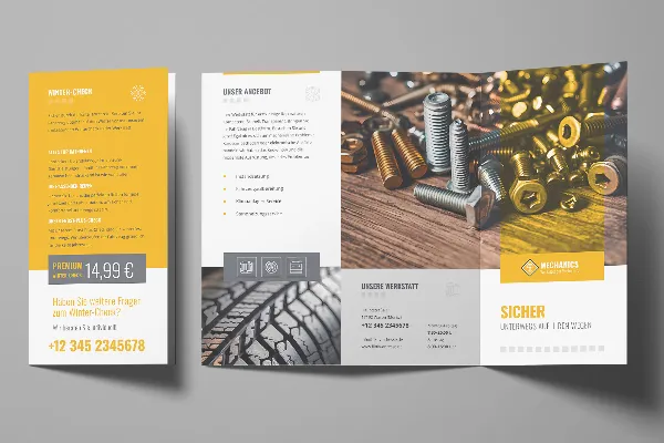 Flyer template for craftsmen, workshops, repair service providers