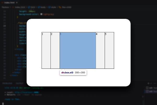 Flexbox-oppsett: 3.3 | Øvelse for å fordele plass til barneelementer