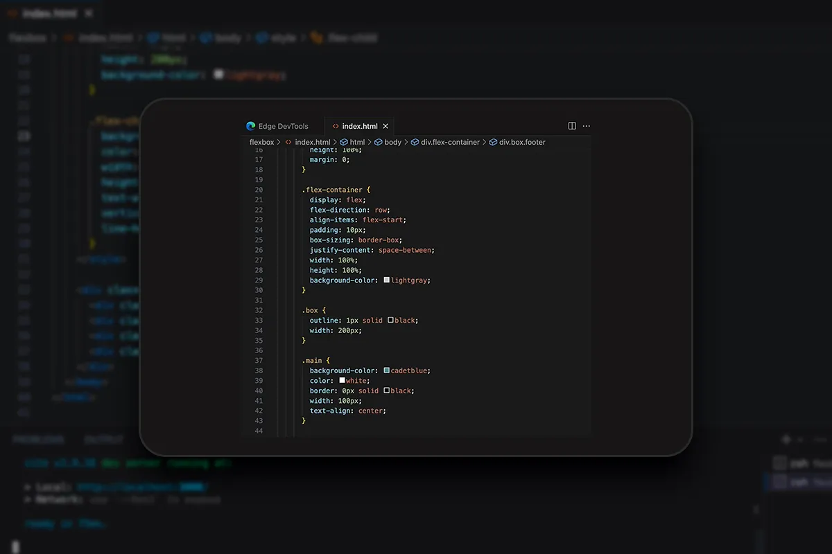 Flexbox rozložení : 3.9 | Příklad zarovnání ve hlavním směru