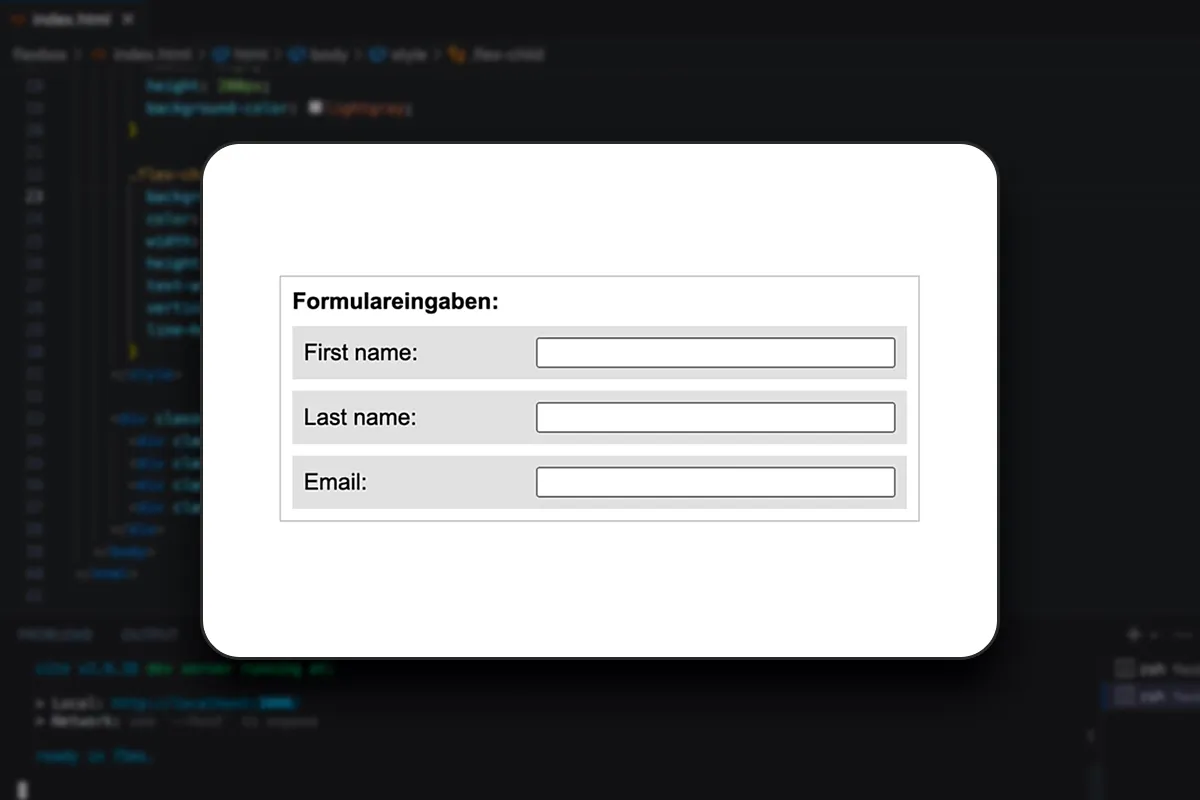 Flexbox-Layout : 4.3 | Formulareingaben