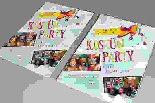 Plantilla de volante para fiesta infantil, carnaval y fiesta de disfraces – Versión 4