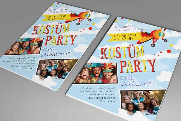 Vaikų šventės, karnavalo ir kostiumų vakarėlio skrajutės šablonas – versija 4