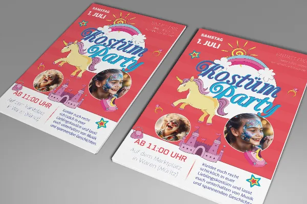 Vaikų šventės, karnavalo ir kostiumų vakarėlio plakato šablonas – versija 5