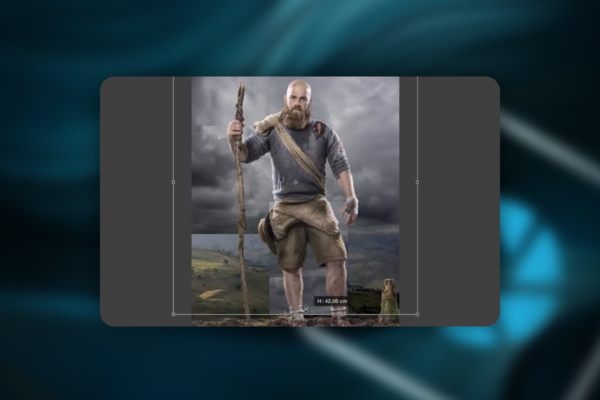 Photoshop Elements ile görüntü düzenleme: Yeni arka planı konumlandır.
