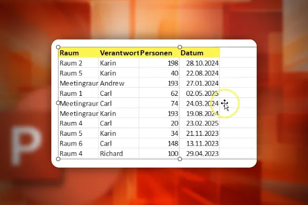 PowerPoint-Kurs: 8.2 | „Echte“ Excel-Tabelle in PPT erstellen