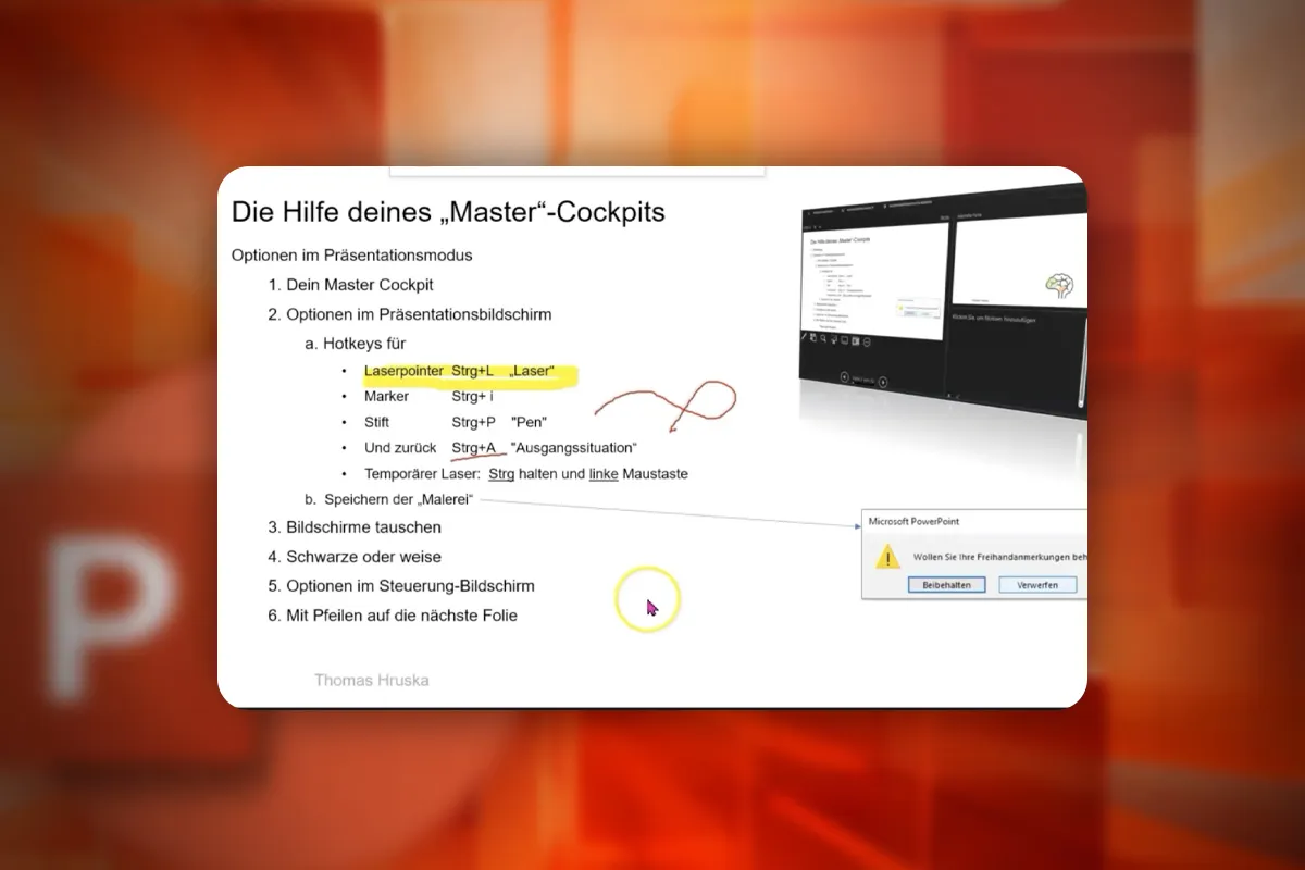 Cursul de PowerPoint: 15.2 | Vizualizarea speakerului - "Master-Cockpit" - toate funcțiile