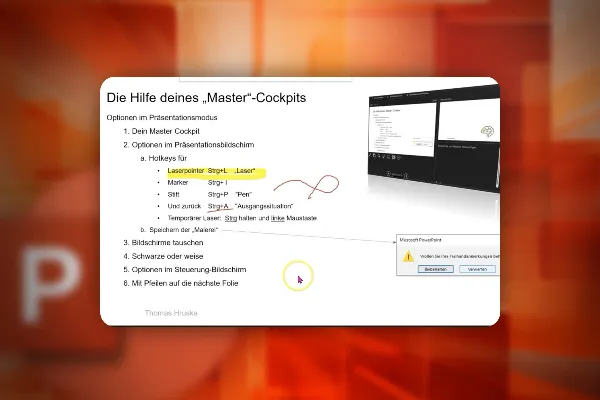 Cursul de PowerPoint: 15.2 | Vizualizarea speakerului - "Master-Cockpit" - toate funcțiile